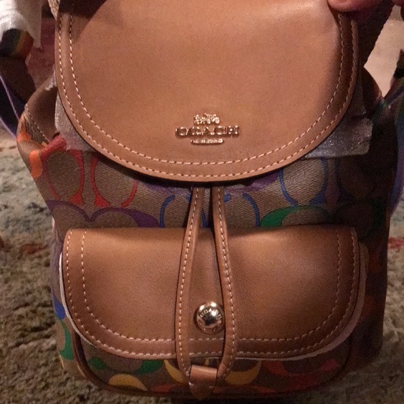 Coach rainbow signature pennie backpack - Picture 2 of 9